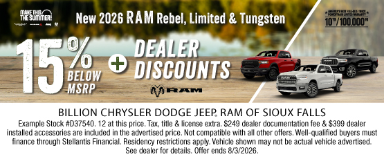 26JUL_BILD_NEW 2026 RAM 1500 REBEL, LIMITED & TUNGSTEN