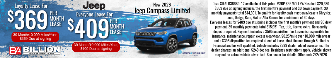 New 2026 Jeep Compass Limited