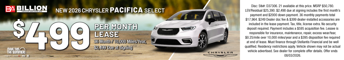 New 2026 Chrysler Pacifica Select