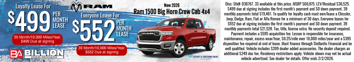 New 2026 Ram 1500 Big Horn