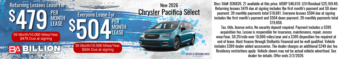 New 2026 Chrysler Pacifica Select