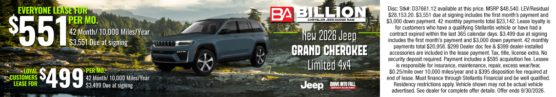 New 2026 Jeep Grand Cherokee Limited