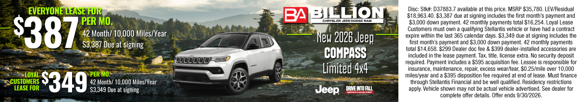 26SEP_BILD_LEASE_NEW 2026 JEEP COMPASS LIMITED