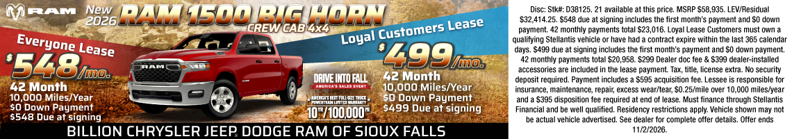 New 2026 Ram 1500 Big Horn