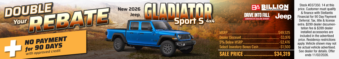 26OCT_BILD_NEW 2026 JEEP GLADIATOR SPORT S