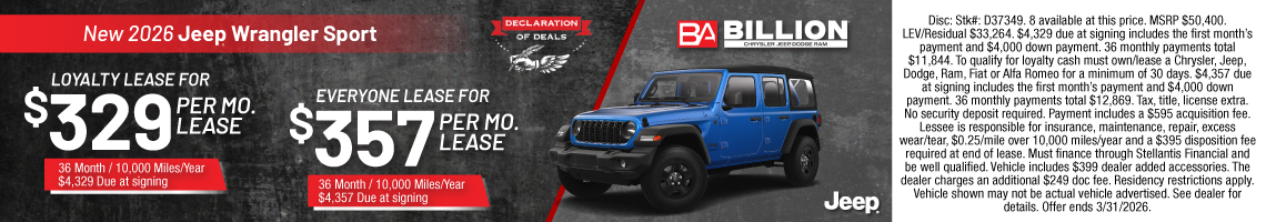 26MAR_BILD_LEASE_NEW 2026 JEEP WRANGLER SPORT