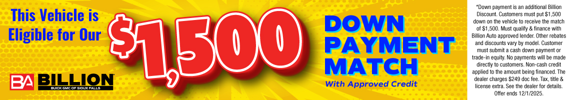 BILG - Toyota SIoux Falls Down Payment Match