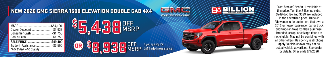 26MAY_BILG_NEW 2026 GMC SIERRA 1500 ELEVATION DOUBLE CAB