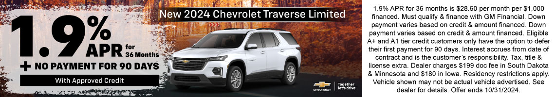 24OCT_BILGM_CHEVY_NEW 2024 CHEVY TRAVERSE LIMITED