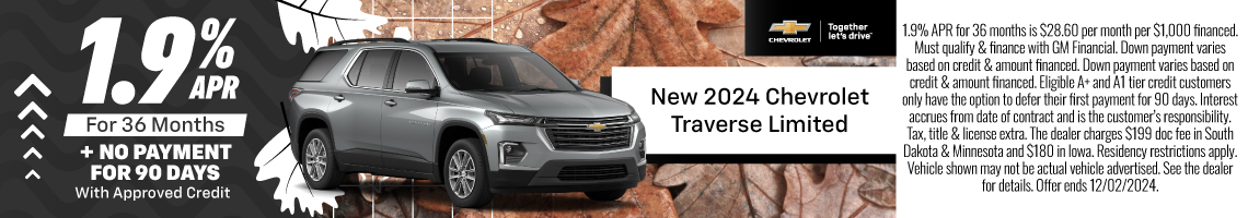 24NOV_BILGM_CHEVY_NEW 2024 CHEVY TRAVERSE LIMITED