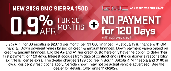 25OCT_BILGM_GMC_NEW 2026 GMC SIERRA 1500