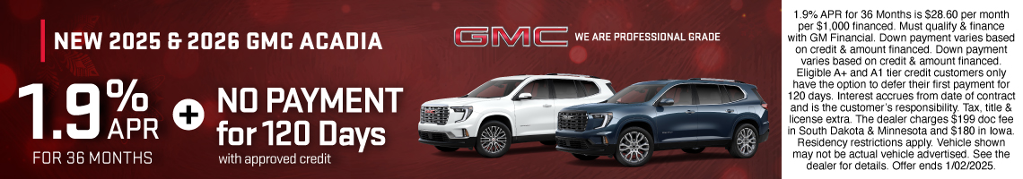 25DEC_BILGM_GMC_NEW 2025 & 2026 GMC ACADIA