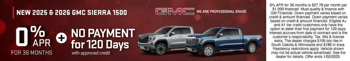 25DEC_BILGM_GMC_NEW 2025 & 2026 GMC SIERRA 1500