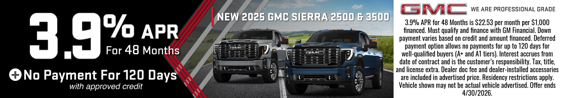 26APR_BILGM_NEW 2025 GMC SIERRA 2500 & 3500