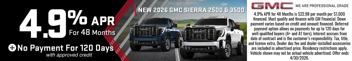26APR_BILGM_NEW 2026 GMC SIERRA 2500 & 3500