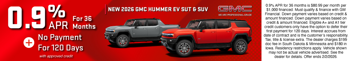 26JAN_BILGM_GMC_NEW 2026 GMC HUMMER EV SUV & PICKUP