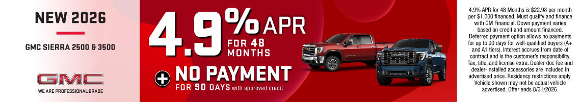 26AUG_BILGM_NEW 2026 GMC SIERRA 2500 & 3500