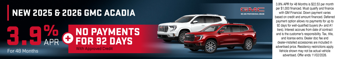 26OCT_BILGMC_NEW 2025 & 2026 GMC ACADIA