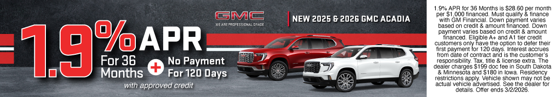 26FEB_BILGM_NEW 2025 & 2026 GMC ACADIA