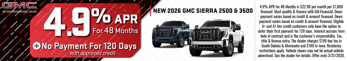 26MAR_BILGM_NEW 2026 GMC SIERRA 2500 & 3500