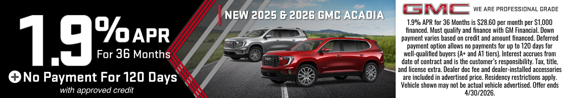 26APR_BILGM_NEW 2025 & 2026 GMC ACADIA