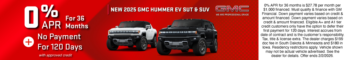 26JAN_BILGM_GMC_NEW 2025 GMC HUMMER EV SUV & PICKUP