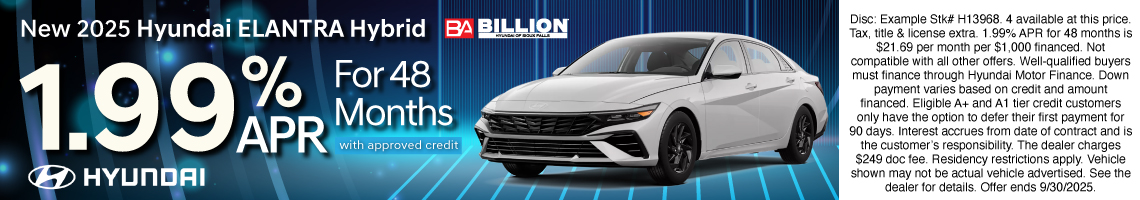 New 2025 Hyundai Elantra Hybrid Blue