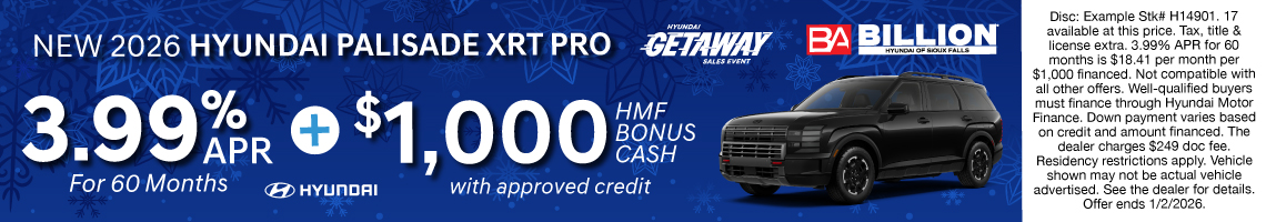 25DEC_BILH_NEW 2026 HYUNDAI PALISADE XRT PRO
