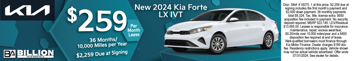 New 2024 Kia Forte LX