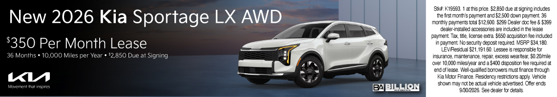 26SEP_BILK_LEASE_NEW 2026 KIA SPORTAGE LX