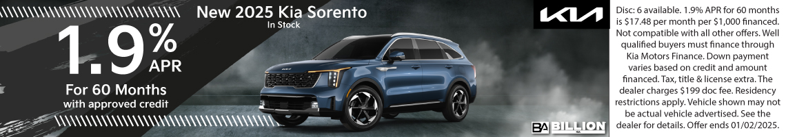 New 2025 Kia Sorento SX