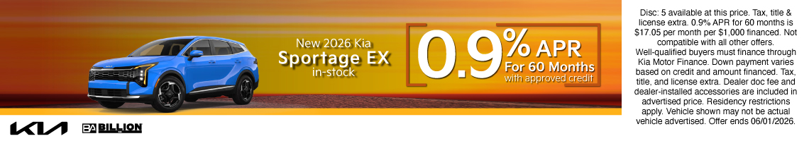 26MAY_BILKIA_NEW 2026 KIA SPORTAGE EX