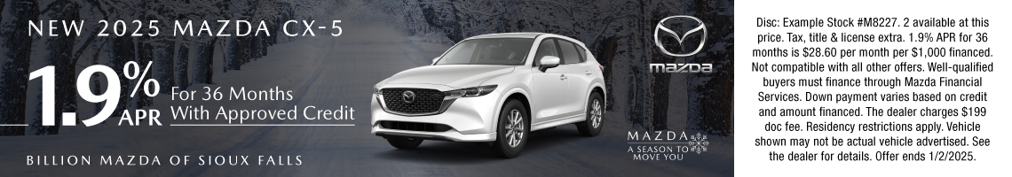 New 2025 Mazda CX-5 2.5 S Select Package