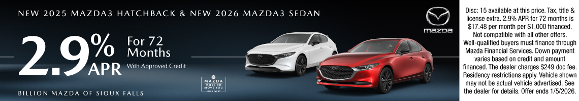 25DEC_BILM_NEW 2025 MAZDA3 HATCHBACK & 2026 MAZDA3 SEDAN