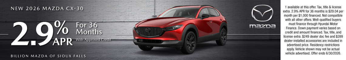 26JUN_BILM_APR_NEW 2026 MAZDA CX-30