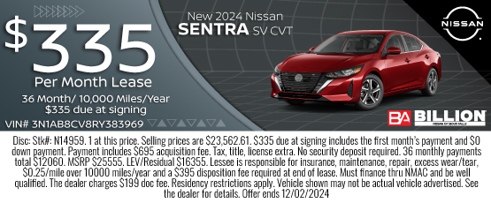 24NOV_BILN_NEW 2024 NISSAN SENTRA SV