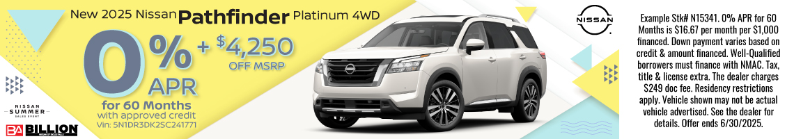 New 2025 Nissan Pathfinder Platinum