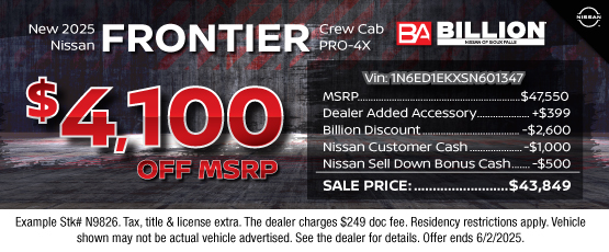25MAY_BILN_NEW 2025 NISSAN FRONTIER CREW PRO-4X