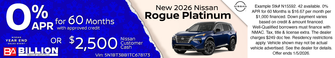 New 2026 Nissan Rogue Platinum