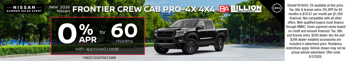 26JUL_BILN_NEW 2026 NISSAN FRONTIER CREW CAB PRO-4X