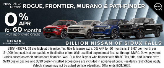 26AUG_BILN_NEW 2026 NISSAN ROGUE, FRONTIER, MURANO & PATHFINDER