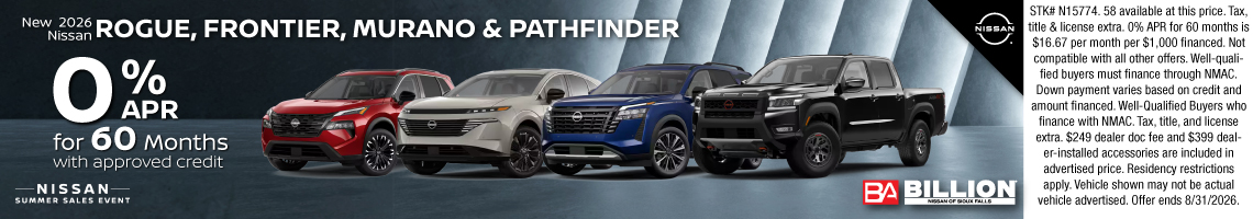 26AUG_BILN_NEW 2026 NISSAN ROGUE, FRONTIER, MURANO & PATHFINDER