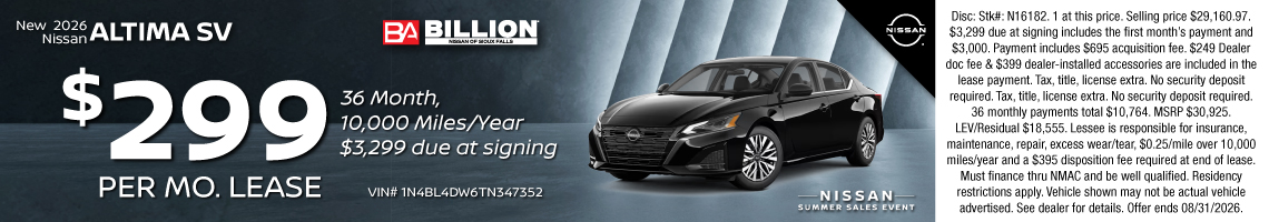 26AUG_BILN_LEASE_NEW 2026 NISSAN ALTIMA SV