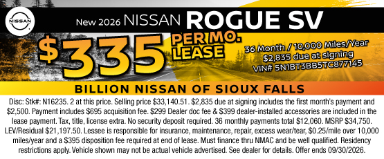 26SEP_BILN_LEASE_NEW 2026 NISSAN ROGUE SV
