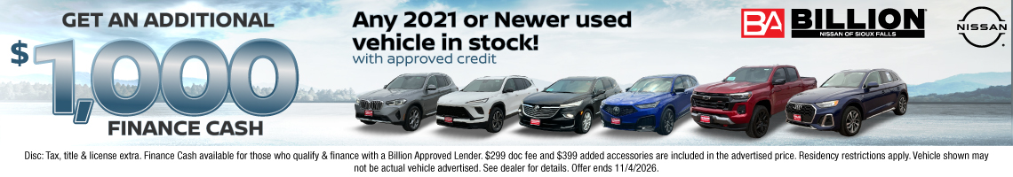 26OCT_BILN_ANY 2021 OR NEWER USED VEHICLE  IN STOCK