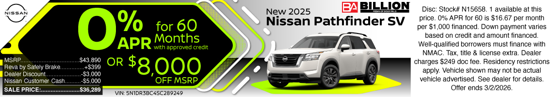 26FEB_BILN_NEW 2025 NISSAN PATHFINDER SV