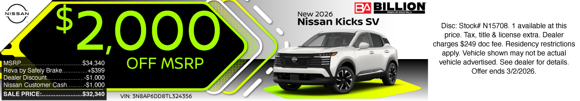 26FEB_BILN_NEW 2026 NISSAN KICKS SV