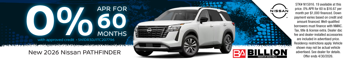 New 2026 Nissan Pathfinder Platinum