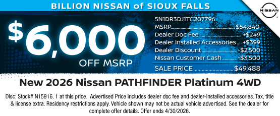 26APR_BILN_NEW 2026 NISSAN PATHFINDER PLATINUM
