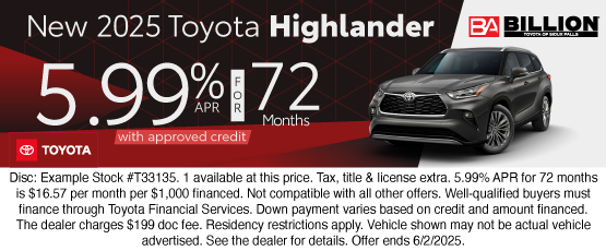 25MAY_BILT_NEW 2025 TOYOTA HIGHLANDER